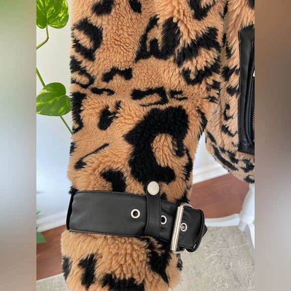 Avec Les Filles Faux Fur Moto Teddy Jacket - Picture 9 of 16